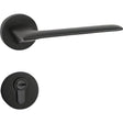 Modern Matt Black Slim Lever Handle on rose "DC" house brand