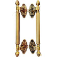 Royal antique pull handle on plate - offset