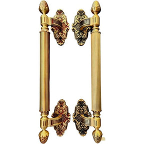 Royal antique pull handle on plate - offset