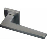 Solid brass italian slim lever handle on square rose