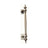 Solid brass offset pull handle with finials - Decor Handles