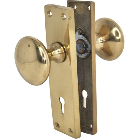 Solid Brass Round Knob on Plate