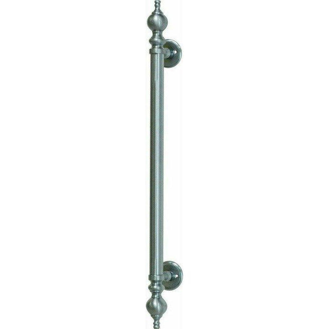 Solid brass straight pull handle with finials