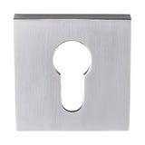 Square stainless steel lever handle on rose