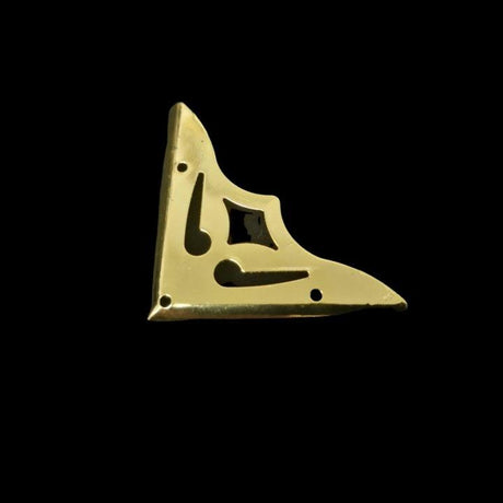 Decorative Box Corner Top Brass Plated - Decor Handles
