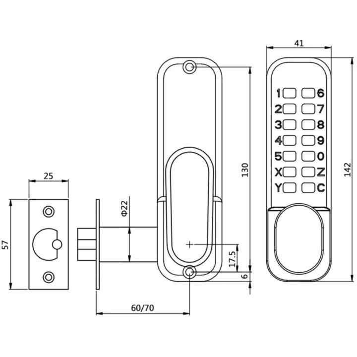 Digital Keypad Lock - Large - Decor Handles