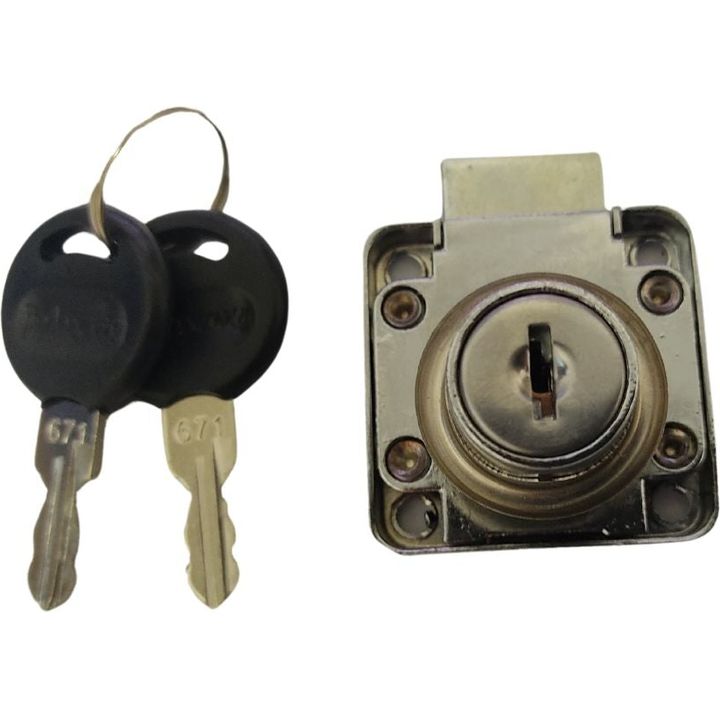 Drawer Lock and Keys - Chrome Plated - Decor Handles - cupboard lock