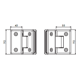 Frameless Shower Hinge - 135° Glass to Glass (Equal Cut) - Decor Handles - shower accesories