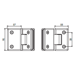 Frameless Shower Hinge - 135° Glass to Glass (Equal Cut) - Decor Handles - shower accesories
