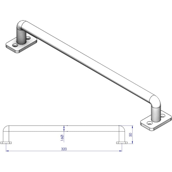 Gate or barn door handle in a black ferrograin finish - Decor Handles