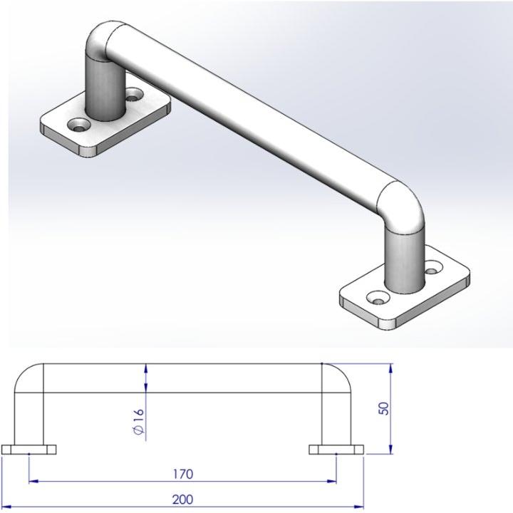 Gate or barn door handle in a black ferrograin finish - Decor Handles