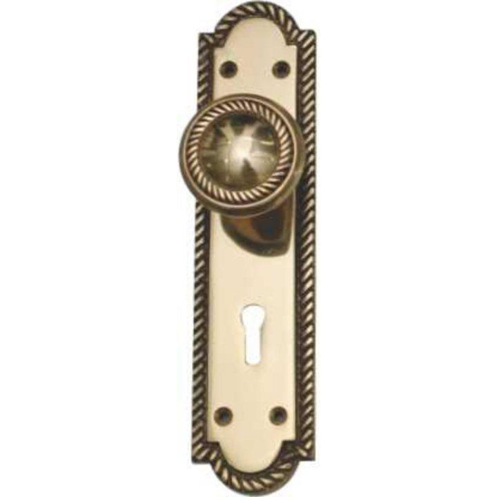 Georgian knob on back plate - with 2 Lever Lock - Decor Handles