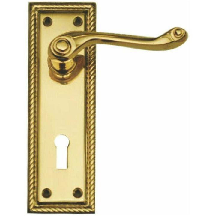 Georgian lever handle on plate - Decor Handles