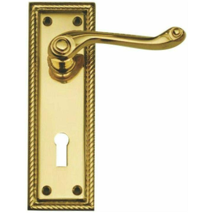 Georgian lever handle on plate with 2 lever lock - Decor Handles