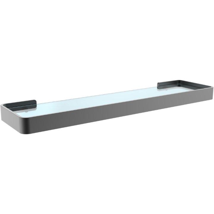 Glass Shelf in Matt Black - Decor Handles - Bathroom Accessories
