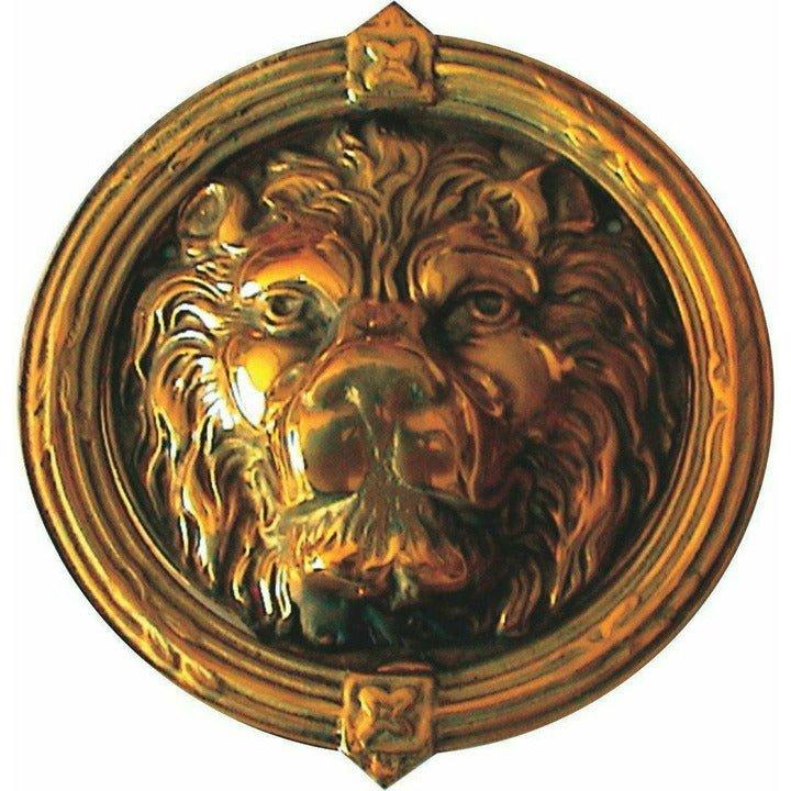 Lion head door knocker - brass - Decor Handles