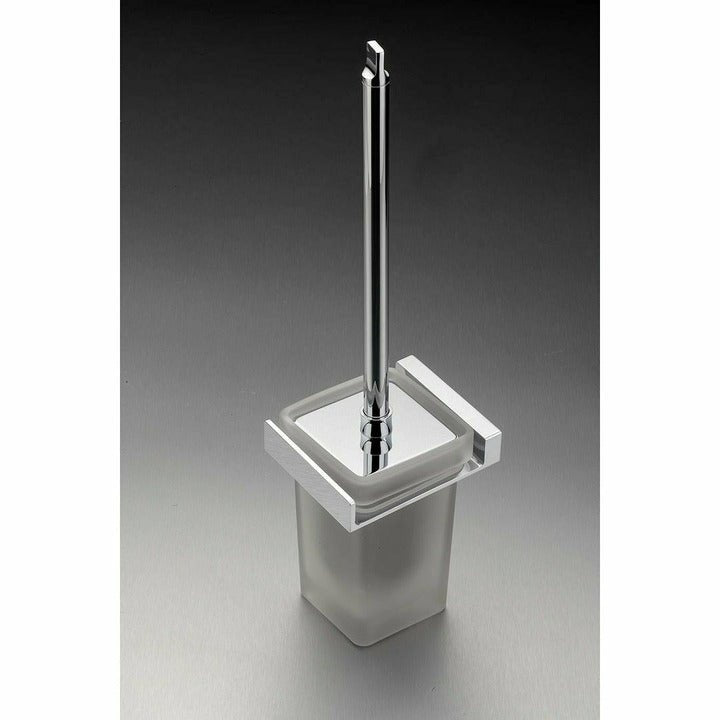 Messina Glass Toilet Brush Set - Decor Handles - Bathroom Accessories