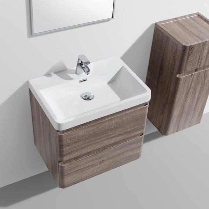 Milan 600 Double Drawer Vanity and Basin - Decor Handles