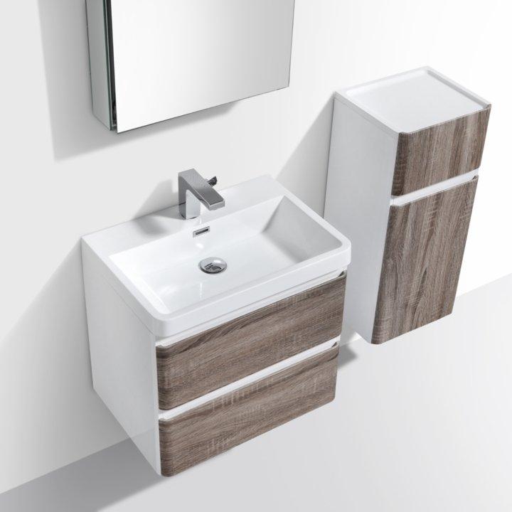 Milan 600 Double Drawer Vanity and Basin - Decor Handles