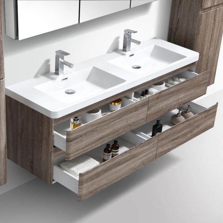 Milan Vanity 1500 4 drawers and double basin - Decor Handles