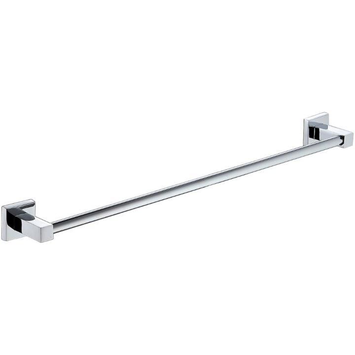 Single Towel Rail with Square Bracket in Chrome - Decor Handles - Bathroom Accessories