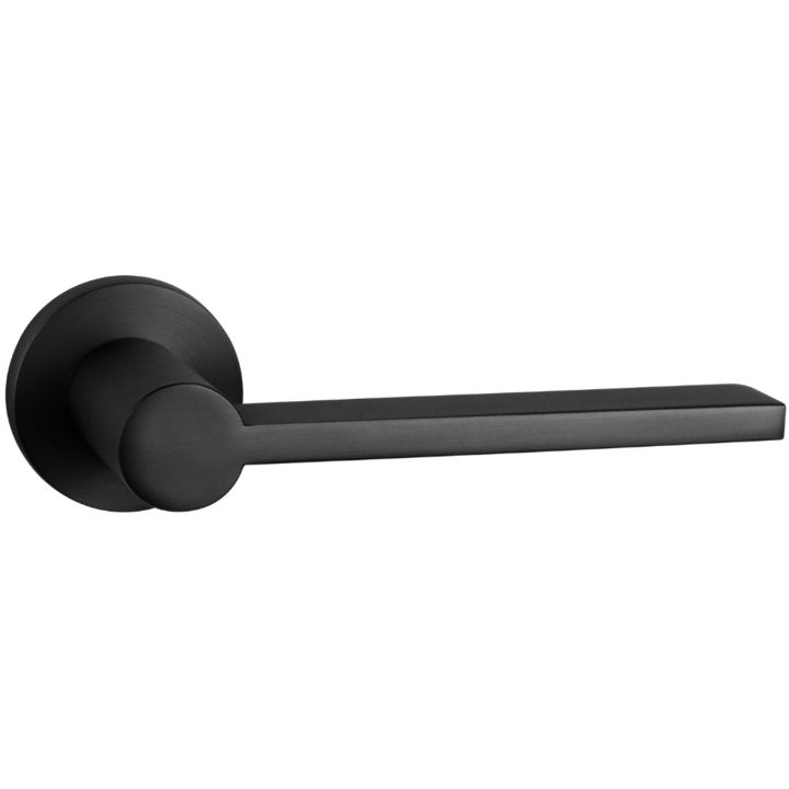 Slim lever handle on round rose - Decor Handles