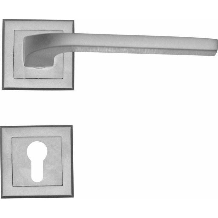 Slim square matt lever handle on rose - Decor Handles