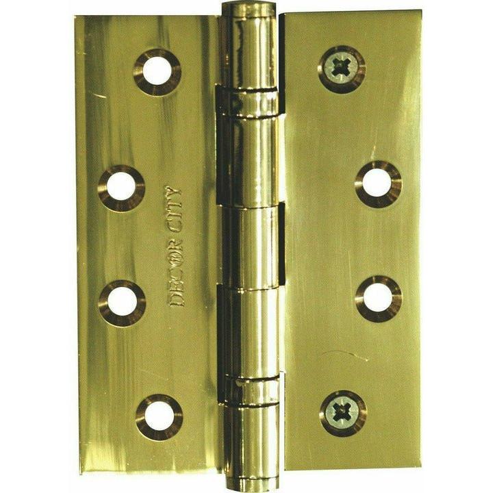 Solid Brass Door Hinges - 100 X 75mm - Ball Bearing - Decor Handles