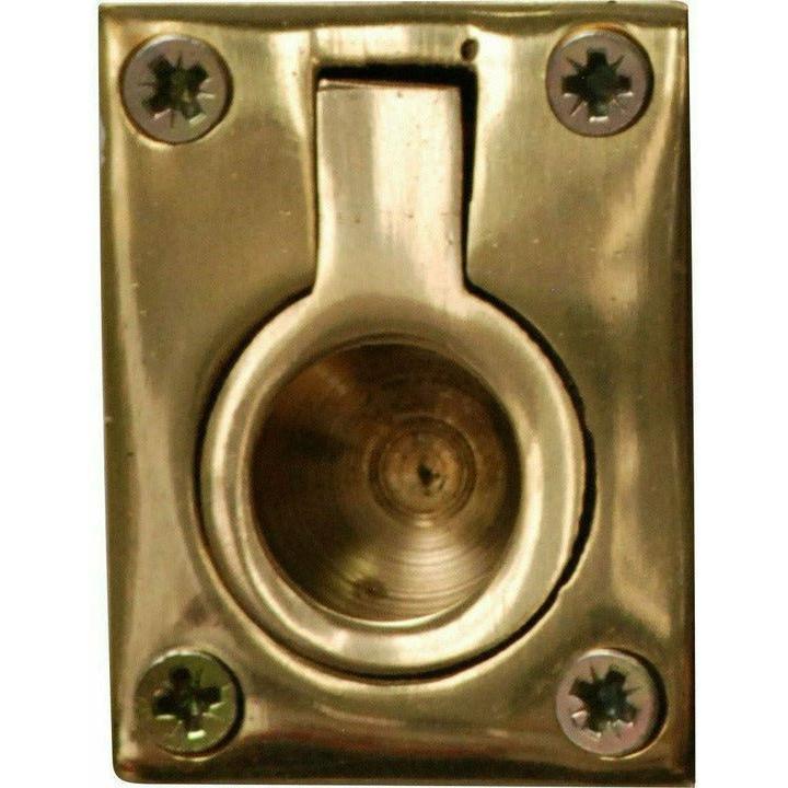 Solid brass flush pull out ring handle 50mmx38mm - Decor Handles