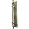 Solid brass pull handle on back plate with finials - 225mm - Decor Handles