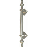 Solid brass pull handle with finials - 295mm - Decor Handles