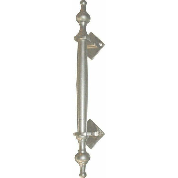 Solid brass pull handle with finials - 295mm - Decor Handles