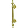 Solid brass pull handle with finials - 295mm - Decor Handles