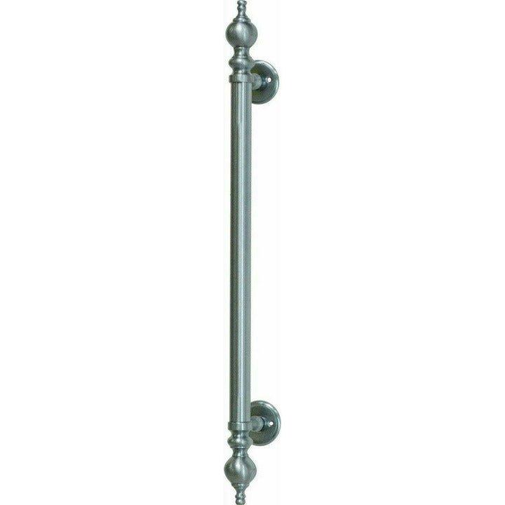 Solid brass straight pull handle with finials - Decor Handles