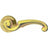 Solid brass twirled lever handle on rose - Decor Handles