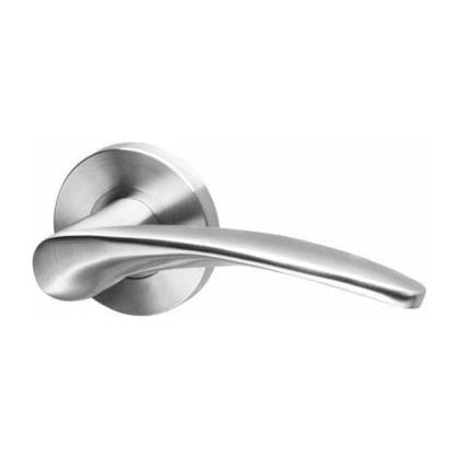 Solid Stainless Steel Lever Handle on Rose - Decor Handles