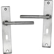 Brushed stainless steel Lever Handle on square back plate 220mm x 40mm