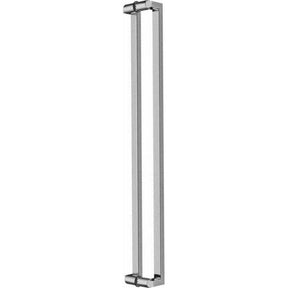 Square offset stainless steel pull handle with round arms - Decor Handles