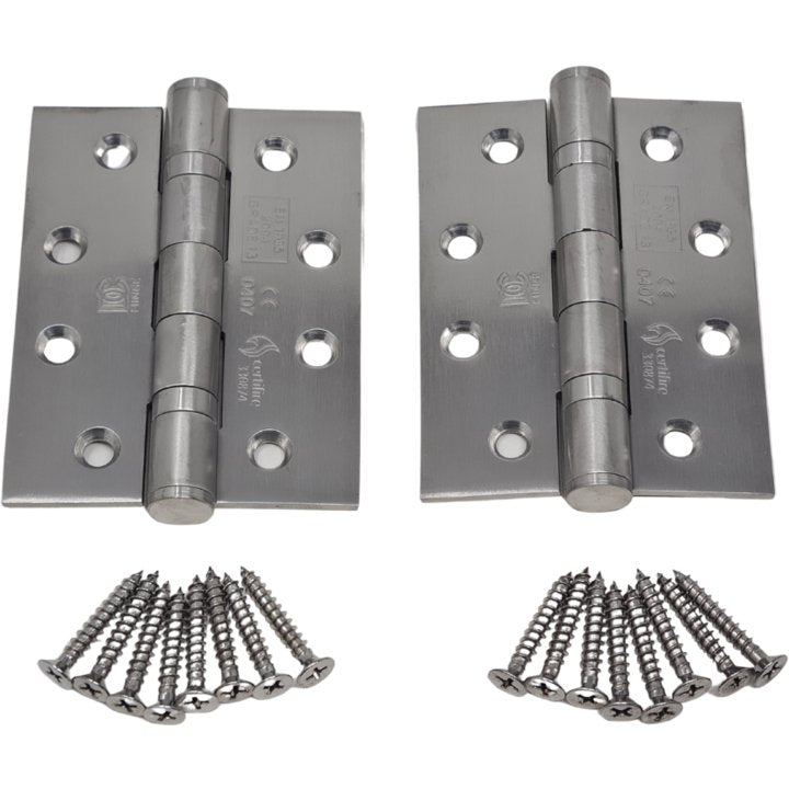 Stainless Steel Door Hinges - 100 X 75mm - Ball Bearing (304) - Decor Handles