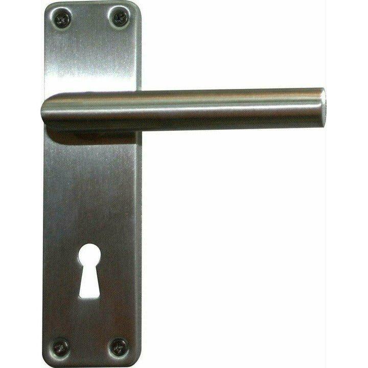 Stainless steel lever handle on plate - Decor Handles
