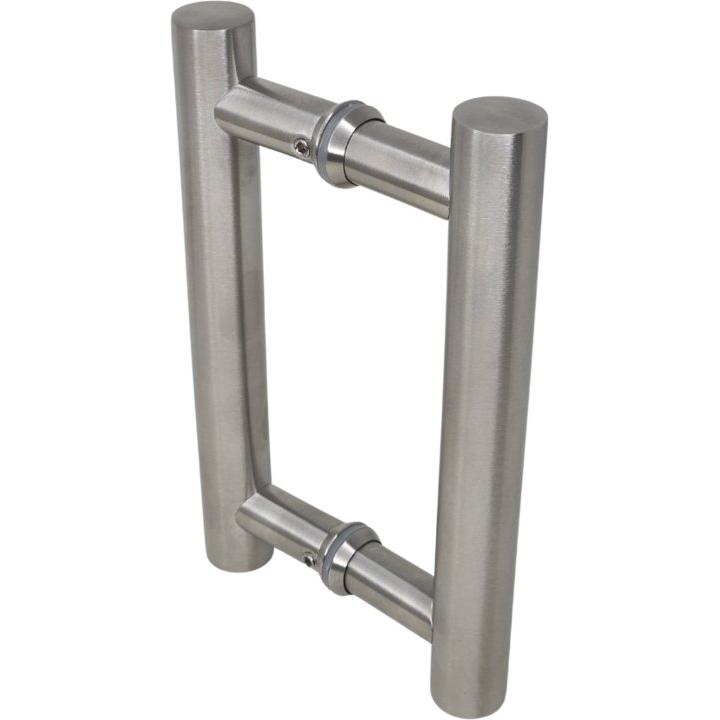 T shaped stainless steel door handles - back-to-back - Decor Handles