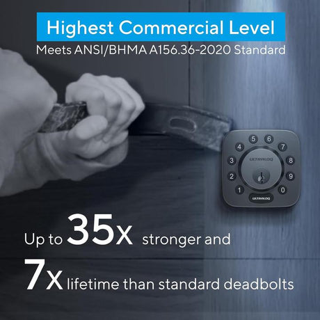 ULTRALOQ U-Bolt WiFi Smart Lock with Built-in WiFi - Black