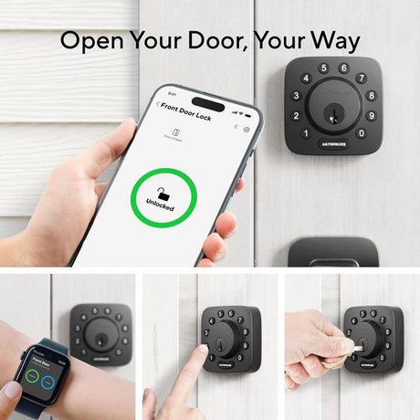 ULTRALOQ U-Bolt WiFi Smart Lock with Built-in WiFi - Black