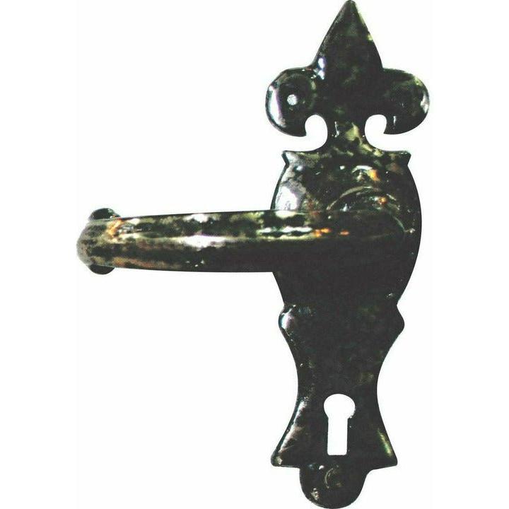 Wrought iron lever handle on back plate - Decor Handles